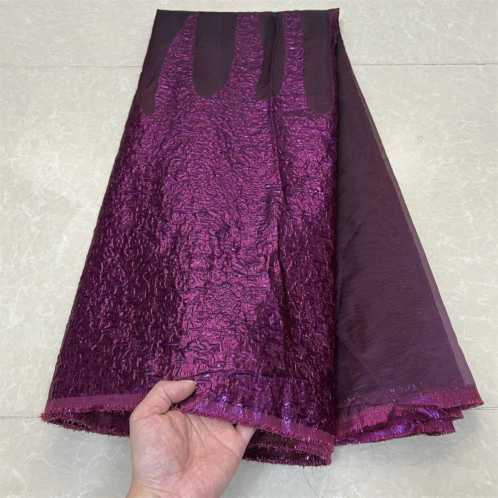 2025High qualité africain nigérian Tulle dentelle tissu Organza broderie Guipure brocart Jacquard robes de mariée robes de soirée 5Yard