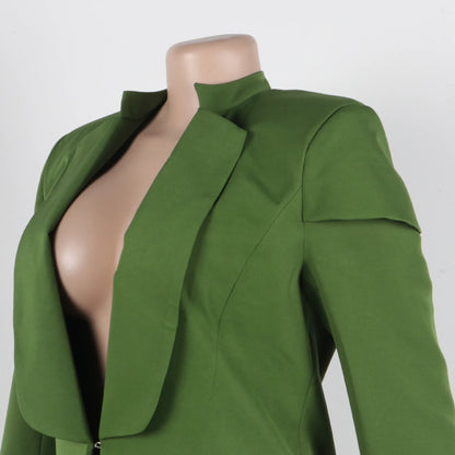 Ensemble femme manches longues x-long Blazer manteau + pantalon Long costume 2025 printemps Streetwear deux 2 pièces ensemble afrique OL tenues de travail