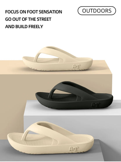 Sandales coulissantes d'été pour hommes, pantoufles antidérapantes à fond épais EVA, tongs d'extérieur confortables et respirantes
