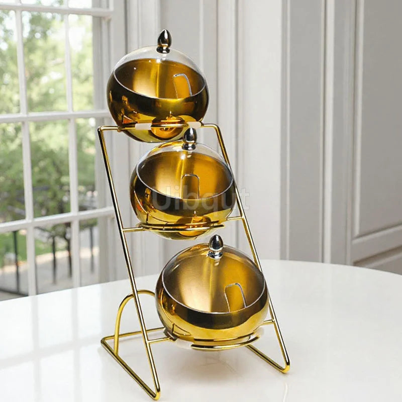 Support de bol doré pour Sauce à bouche Oblique en acier inoxydable, Pot chaud, panier d'assaisonnement pour Buffet, Pot plat, récipient, bol sphérique pour salade