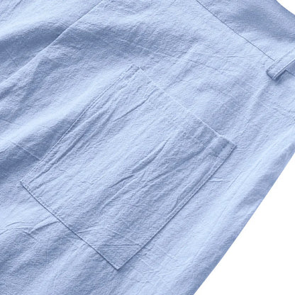 BERAKAH SUPRÊME – pantalon de costume décontracté en lin pour hommes, couleur unie, nouvelle mode, pantalon de plage à jambes larges, européen et américain