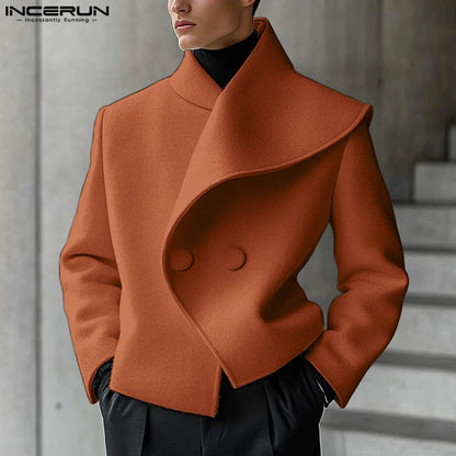 Y-INCERUN-Blazer à Manches sulfDécontracté pour Homme, Col Trempé, Couleur Unie, Assressenti, Nouveau, 2025