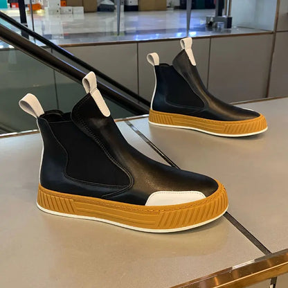 Bottes de neige décontractées en peluche pour hommes, chaussures de planche à plateforme, dessus en cuir microcarence, mode d'hiver, haut de gamme, recommande une augmentation de la hauteur, NuSO k