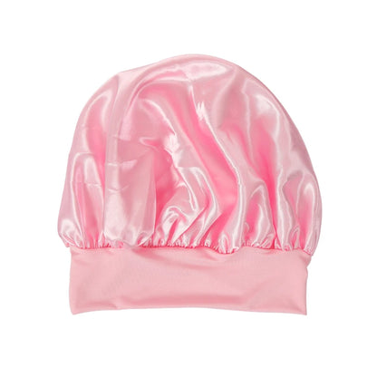 2 pièces lait Imitation soie large bord Satin tissu femmes cheveux chapeau Bonnet bande élastique chapeaux bonnets pour les femmes