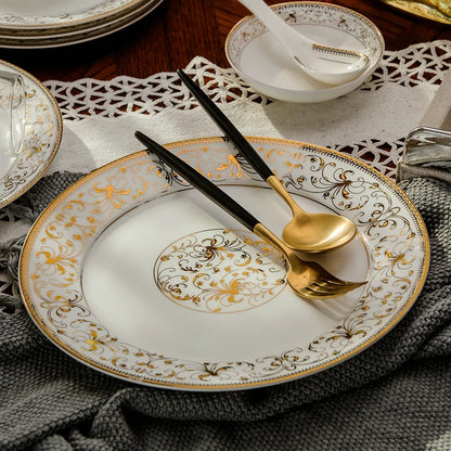 Assiettes et plats en porcelaine tendre, plats de buffet en céramique pour la fête, chargeurs d'assiettes, ensemble de 2 pièces, 8 + 10 pouces
