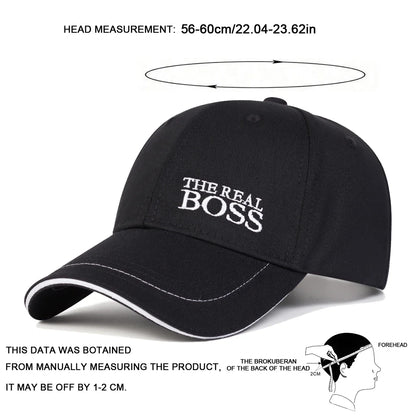 THE REAL BOSS-Casquettes de baseball brodées de lettres, chapeaux décontractés réglables, chapeau hip hop, chapeau de protection solaire, unisexe, printemps et automne, extérieur