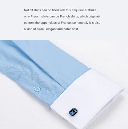 Chemise à manches longues pour hommes, Niche Chic, manches doubles pliées, col Windsor, robe de haute qualité, boutons de manchette français aléatoires, 2024