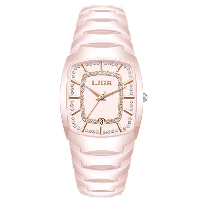 LIGE 2025 TOP montre pour femme élégante étanche mode dames horloge créative bracelet en céramique montre pour femmes cadeau Relogio Feminino