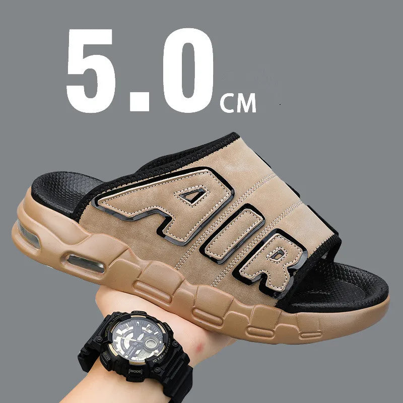 Été nouveaux hommes PU Air pantoufles à la mode grande taille Style coréen décontracté à la mode polyvalent vêtements d'extérieur sandales