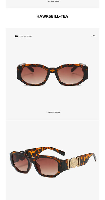 Femmes D'été Lunettes De Soleil Rectangle Lunettes De Soleil Mode Irrégulière Unique Designer Lunettes