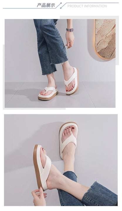 Outlandish EVA femme tongs super doux semelles épaisses chaussures d'extérieur d'été antidérapantes de haute qualité Design à la mode sandales pour femmes