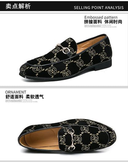 Mocassins de Luxe en Cuir Suédé pour Homme, Chaussures de Grande Taille, Décontractées, de Styliste, pour Robe de Mariée, Plates, Bleues