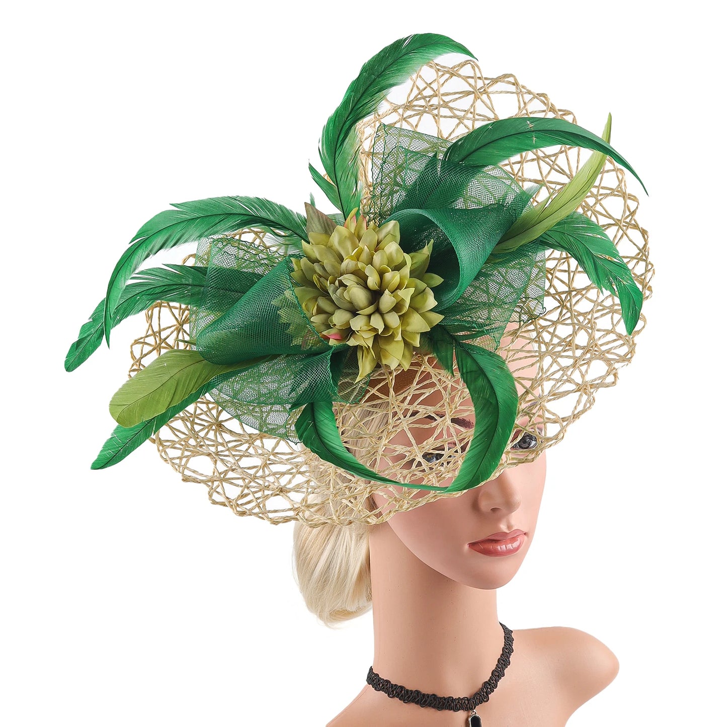 Chapeau fascinateur en plumes et fleurs, Design Unique, chapeau Derby pour fête de thé, mascarade, décoration de cheveux, cadeau de noël pour femmes