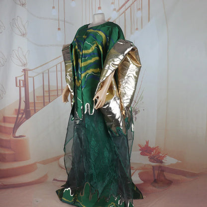 Robes africaines luxueuses pour femmes, grande taille, paire avec sous-vêtements en dentelle, vêtements afro-américains