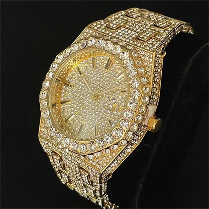 2024 Hip Hop hommes montres à quartz MISSFOX automatique Date glacé montre-bracelet mode bleu diamant bijoux montre pour homme livraison gratuite