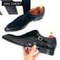 Hommes de luxe Oxford chaussures à lacets bout fendu noir marron hommes chaussures habillées daim Patchwork Crocodile imprime chaussures en cuir hommes