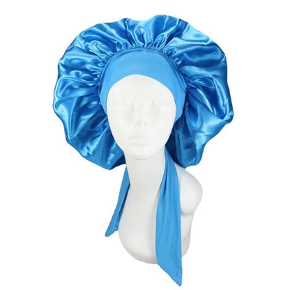 Nouveau bonnet de cheveux en Satin pour dormir, Invisible, plat, Imitation soie, rond, soins capillaires pour femmes, couvre-chef, bouton de réglage de cérémonie, chapeau de nuit