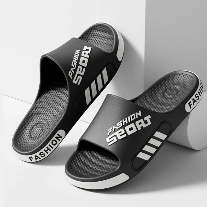 Pantoufles d'extérieur souples en EVA pour hommes et femmes, sandales d'été à fond épais pour la maison, antidérapantes, tongs d'intérieur décontractées pour salle de bain et douche