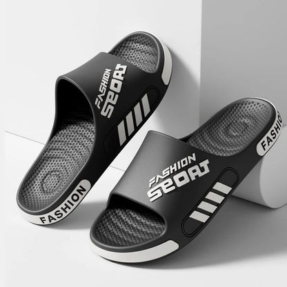 Pantoufles d'extérieur souples en EVA pour hommes et femmes, sandales d'été à fond épais pour la maison, antidérapantes, tongs d'intérieur décontractées pour salle de bain et douche