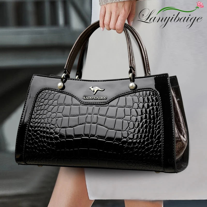 Sacs à main en cuir verni pour femmes, sacs à bandoulière pour dames, sacs à main de créateurs de luxe, petit sac fourre-tout décontracté, initié par la marque, nouveau