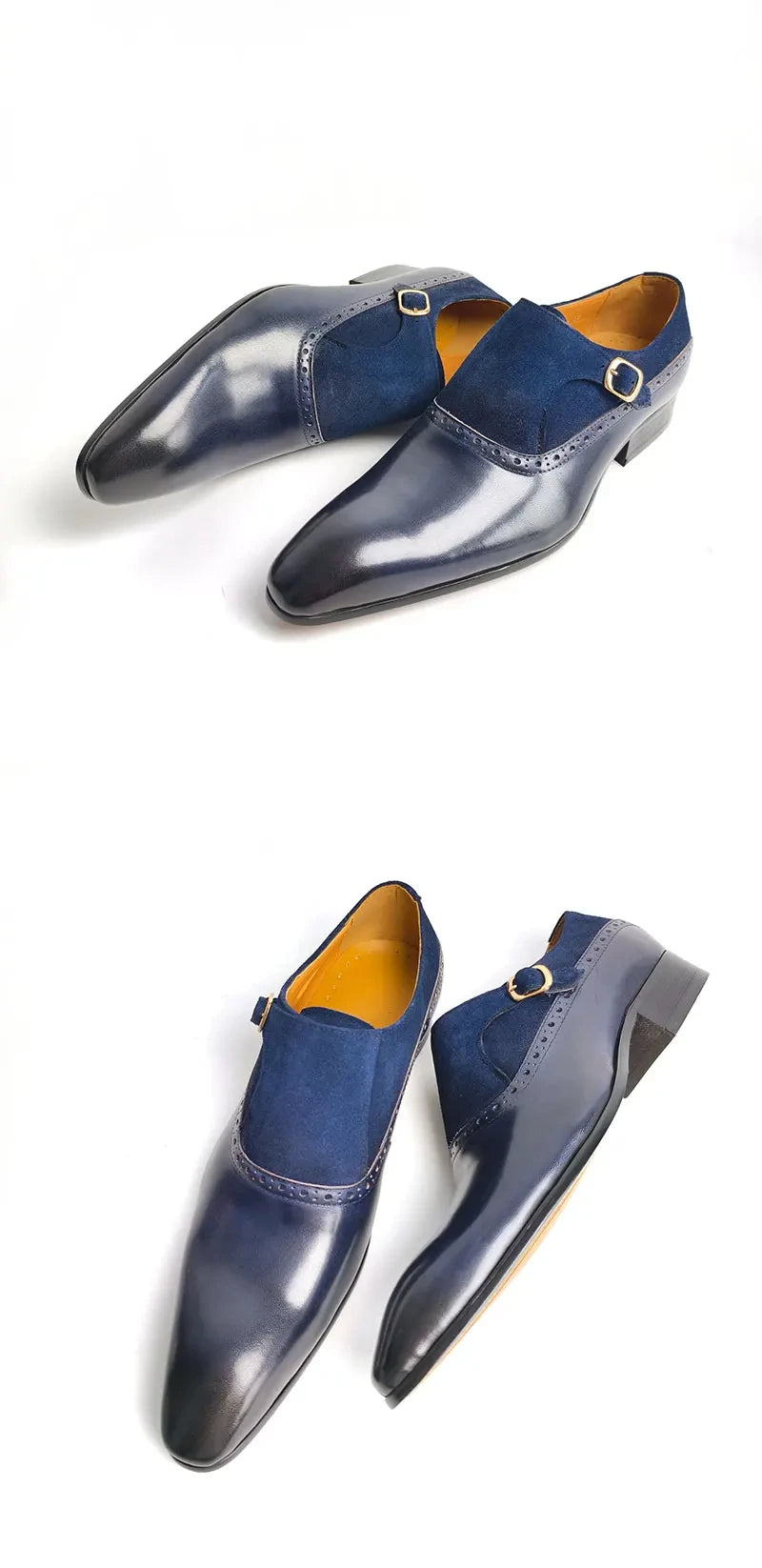Mocassins en daim et cuir de vache faits à la main pour hommes, chaussures décontractées confortables à enfiler pour le bureau, semelle antidérapante de mariage, conception à motif solide