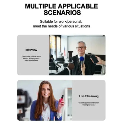 XIKCU Microphone Lavalier sans fil Portable enregistrement Audio vidéo Mini micro pour iPhone diffusion en direct téléphone de jeu avec réception