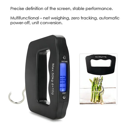 Balance à bagages numérique 50kg, valise électronique Portable, sac à bagages, outil de poids avec rétro-éclairage, balances électroniques suspendues de voyage