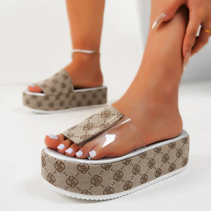 Femmes pantoufles 2025 nouvelles chaussures à tête ronde à semelles plates pantoufles antidérapantes femme mode fleurs kaki chaussures plates sandales diapositives femmes