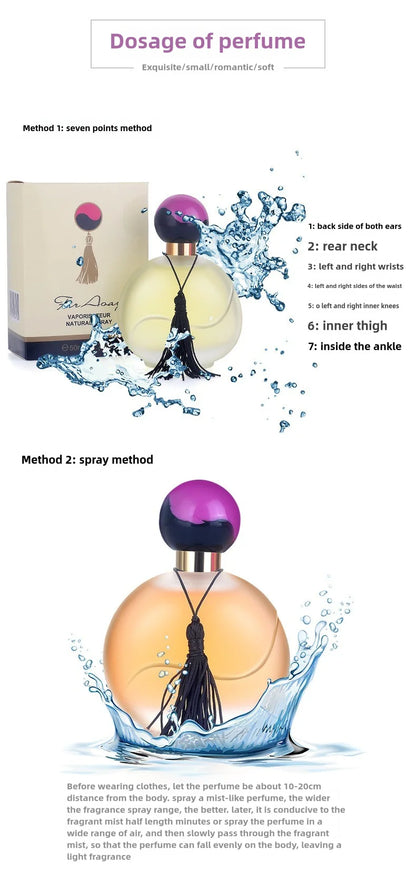 Parfum Durable à odeur d'agrumes fraîche, 50ml, pour dames, parfum haut de gamme, longue durée, saveur d'orange clair