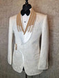 Tuxedos de mariage formel avec boucle perlée Jacquard hommes costumes châle revers 1 pièce ensemble veste beaux blazers de marié personnalisés
