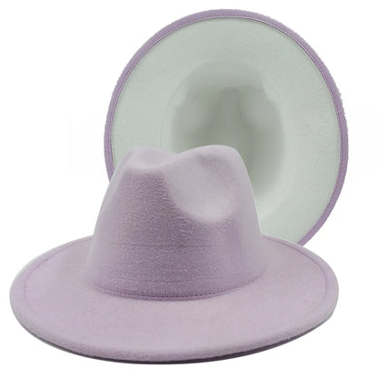 Chapeau Fedora à larges bords pour hommes et femmes, chapeau en feutre ander, chapeau d'église, laine douce, grande taille, DN, britannique, 60cm