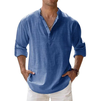 Nouvelle chemise à manches longues pour hommes chemise respirante décontracté basique chemise en coton hauts