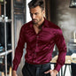 Chemise en Satin à Manches sulfpour Homme, Vêtement Décontracté à Boutonnage Simple, Col Rabattu, pour ixde Mariage