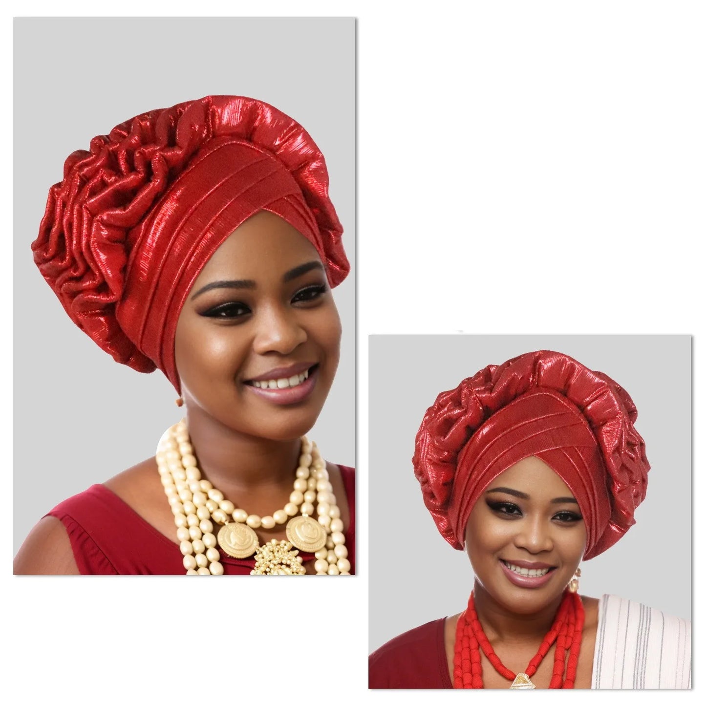 Turban Plissé à Paillettes pour Femme, Cravate de Sauna, Enveloppe la Tête, ixde Mariage Africaine Nigériane