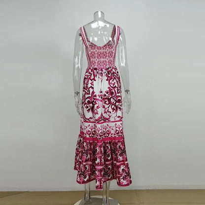 Robe d'été plissée pour femmes, Sexy, col en V, taille haute, mode, imprimé Floral, sans manches, robe de vacances, nouvelle collection