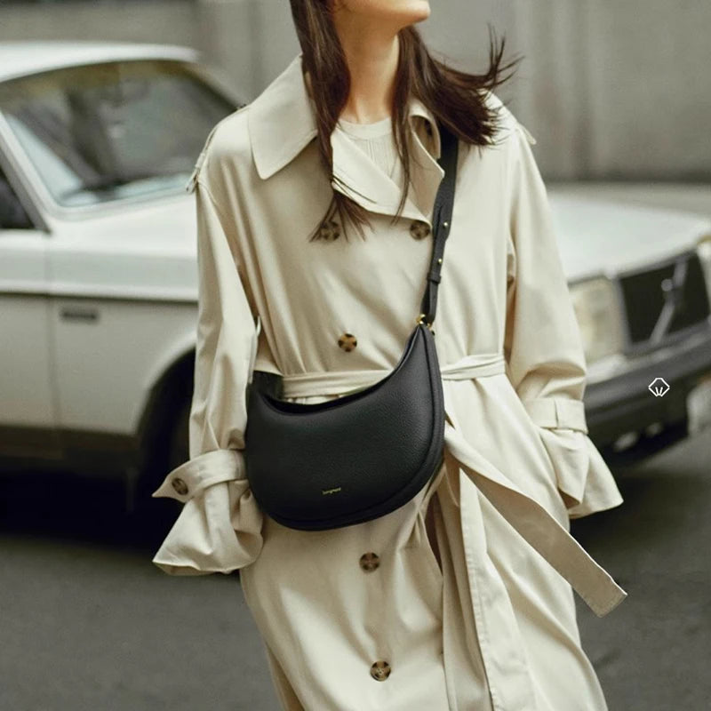 Sac à main en forme de croissant de luxe pour femme, nouvelle série Pine Moon, Hobo, sac à bandoulière polyvalent en cuir, sac à main à la mode, sacs sous les bras