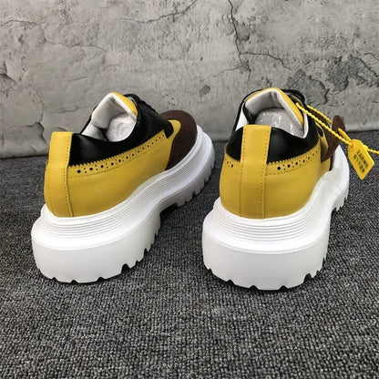 Chaussures Brogue Multi-documents en Cuir group pour Homme, Souliers à Grande Tête, Style Britannique, Décontracté, Rehausseur, Alicante zones me