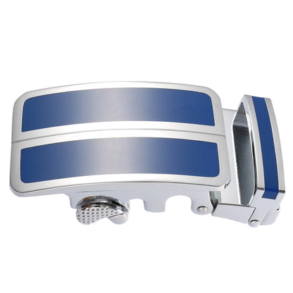 Ceinture en alliage métallique pour hommes, 3.5cm, boucle automatique à dégagement rapide, Clip de ceinture d'affaires, sans trous, boucle de ceinture en cuir bleu rouge