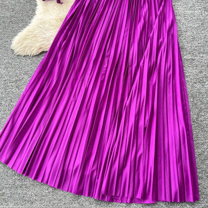 Miyake pli changement progressif couleur bord ondulé costume soleil jupe plissée à la mode et élégant deux pièces ensembles tenues pour femmes