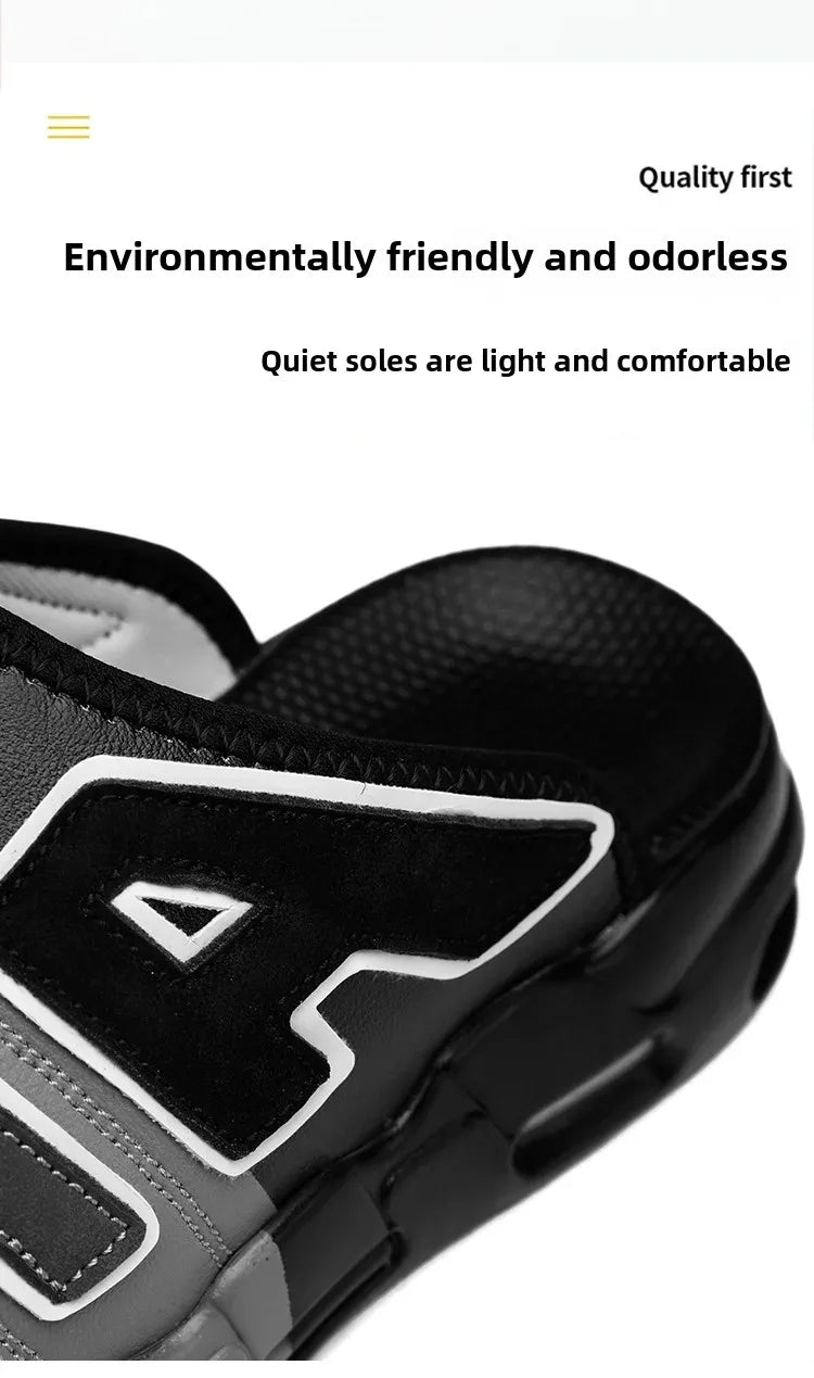 CasualPlus Size chaussons pour hommes pantoufles de sport d'été coussin d'air pour hommes chaussures de plage à fond épais matériau EVA