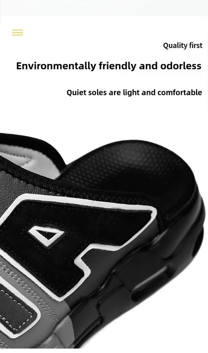 CasualPlus Size chaussons pour hommes pantoufles de sport d'été coussin d'air pour hommes chaussures de plage à fond épais matériau EVA