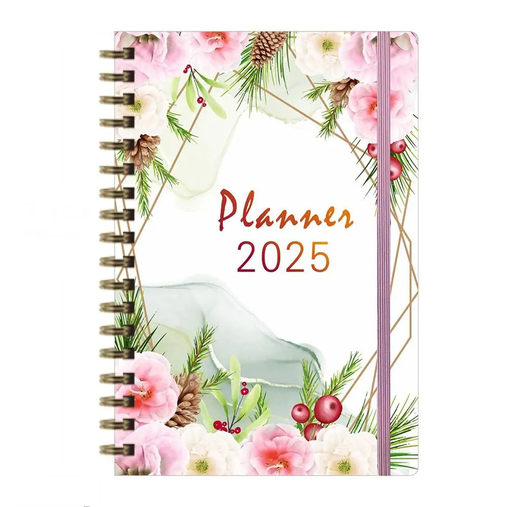 Anglais A5 Agenda livre à faire liste prendre des Notes 2025 calendrier planificateur bloc-Notes 12 mois Agenda hebdomadaire académique 365 jours bloc-Notes