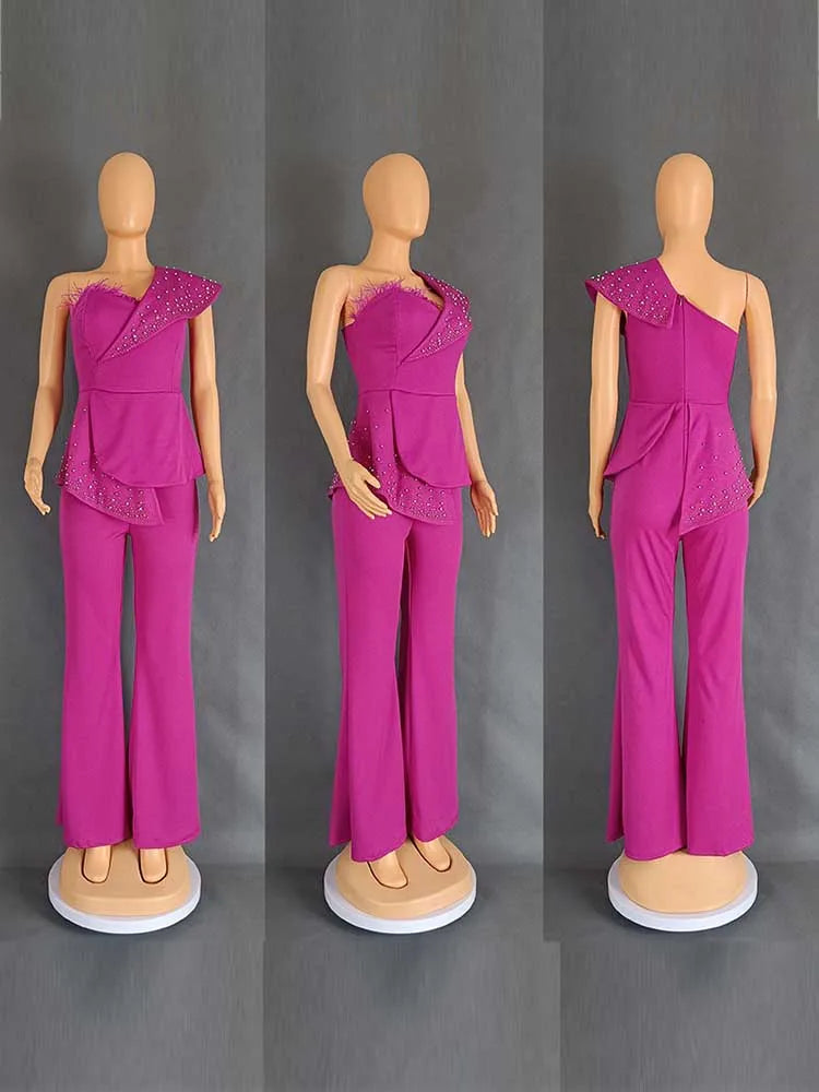 Combinaison sans bretelles taille haute, col à rivets, pour soirée et fête, haut tubulaire, élégante, Sexy, pour anniversaire