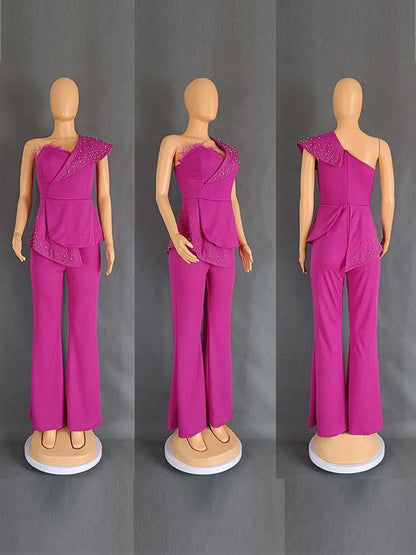 Combinaison sans bretelles taille haute, col à rivets, pour soirée et fête, haut tubulaire, élégante, Sexy, pour anniversaire