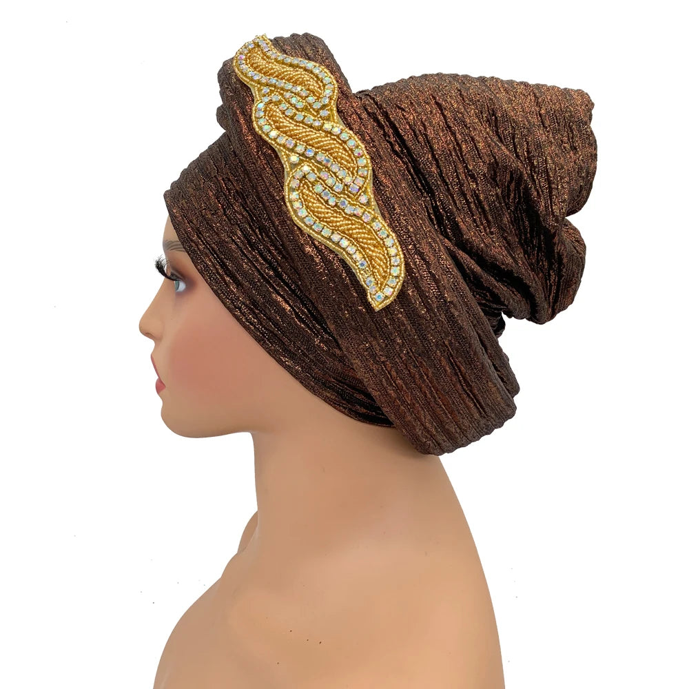 Mode africain Turban casquette femmes Autogele couvre-chef dame bandeau Nigeria mariage couvre-chef Turbante Mujer