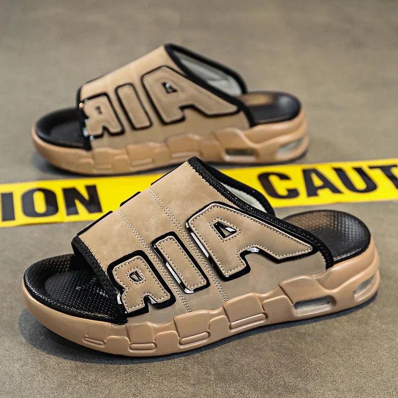 Pantoufles d'été confortables pour hommes, sandales d'extérieur pour hommes, chaussures de marques originales, sandales pour garçons, 2024