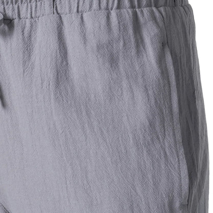 Pantalon en coton et lin pour hommes européens et américains, pantalon de travail multi-poches, ample, droit, vêtements de sport et pantalons décontractés