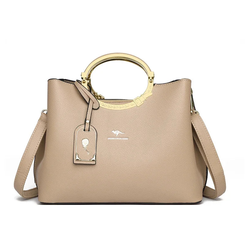 Sac à Main de Luxe en Cuir Souple pour Femme, Fourre-Tout de Grande Capacité à 3 Couches, de Styliste, de Bonne Qualité