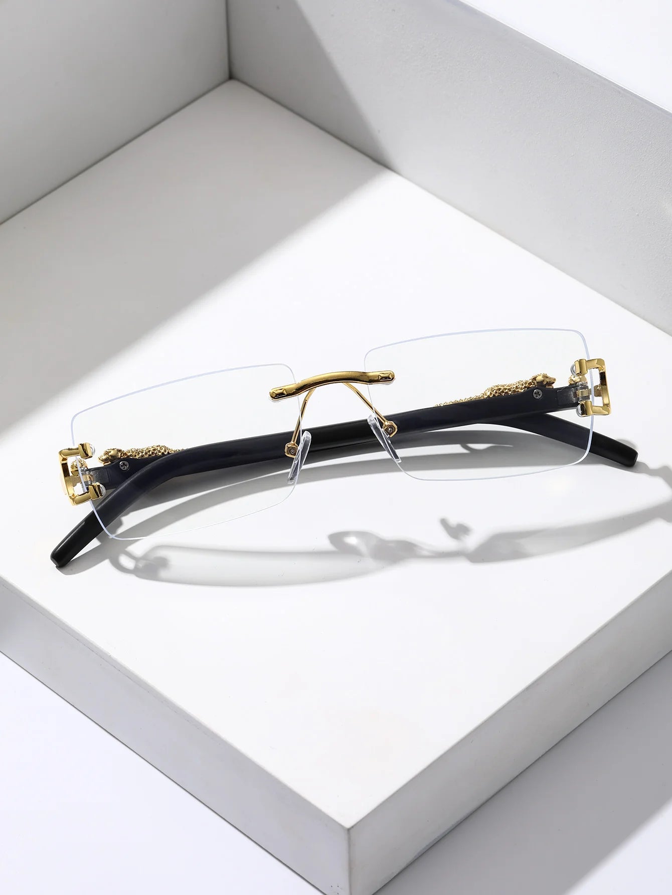 Lunettes de soleil rectangulaires sans cadre, lunettes de soleil personnalisées, à la mode, 03/Life, 1/2 pièces