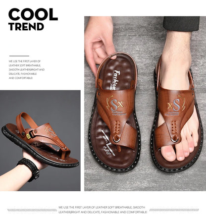 Marque hommes sandales été à semelles souples anti-dérapant chaussures de plage mâle en plein air confortable hommes pantoufles de luxe de haute qualité sandalias